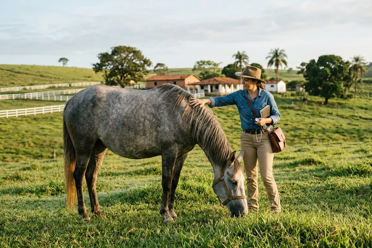 Foto editorial de Mangalarga Marchador sobre égua gestante cuidados