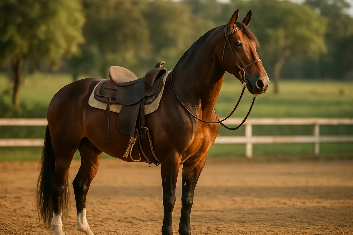 Cavalo Mangalarga Marchador em ambiente rural